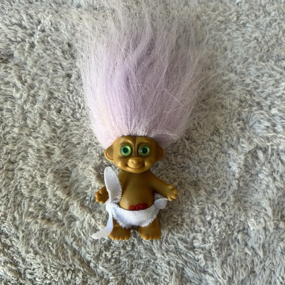 Vintage Baby TROLL Doll White Diaper Bib Russ 4